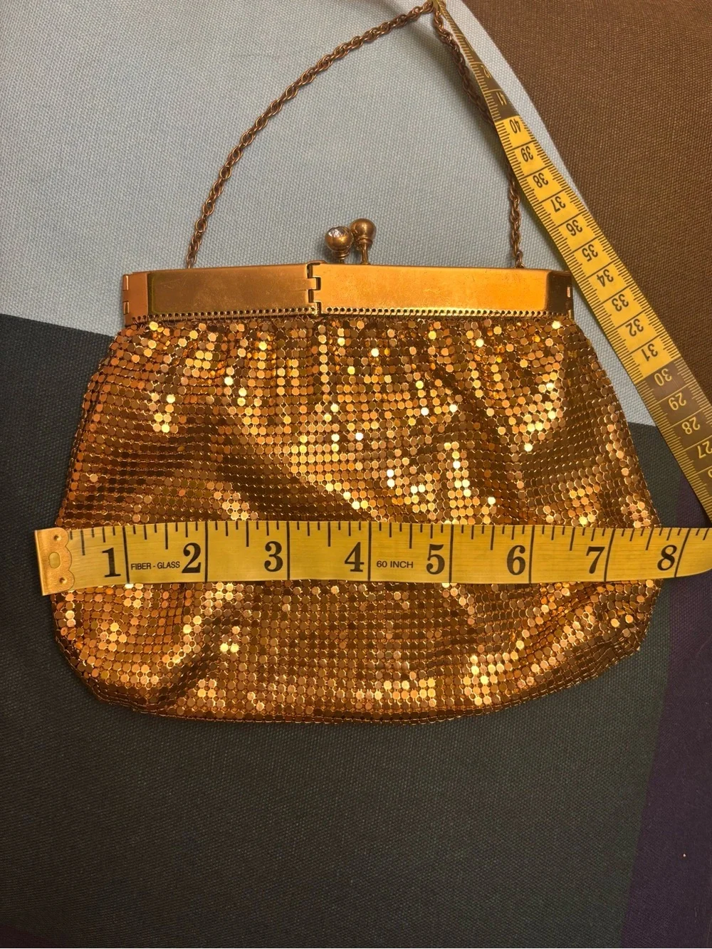 Vintage Gold Mesh Evening Clutch